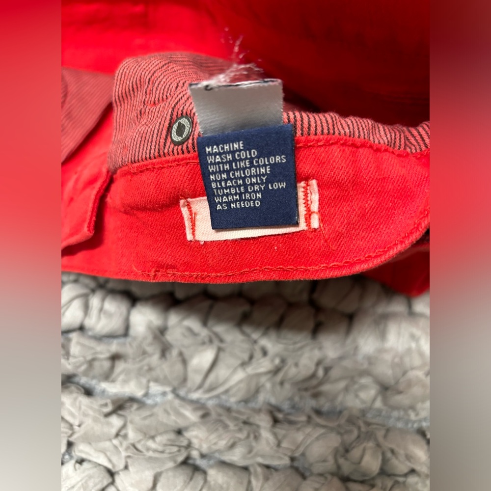 Madewell red raw hem denim shorts - Picture 7 of 7